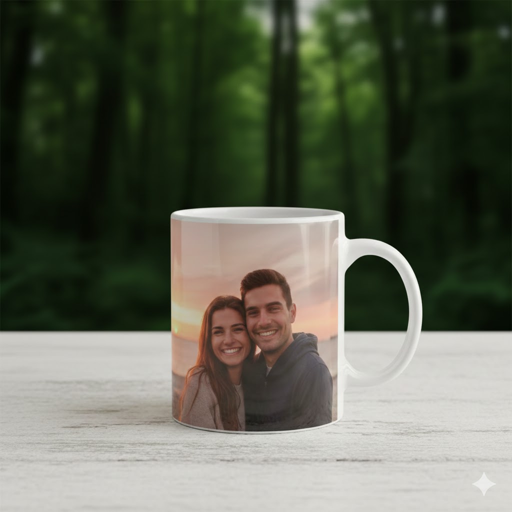 Kişiye Özel Fotoğraf ve İsim Baskılı Seramik Kupa Bardak